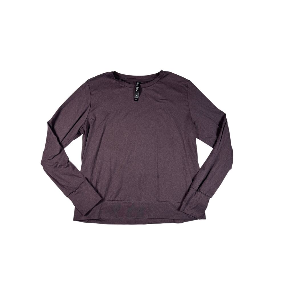 Lukka Lux Women’s M Brown Mauve Long Sleeve Stretch Pullover Top Soft Basic